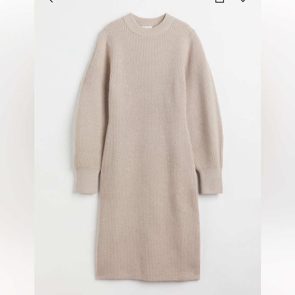 Taupe knit minimal sweater dress- size medium NWOT